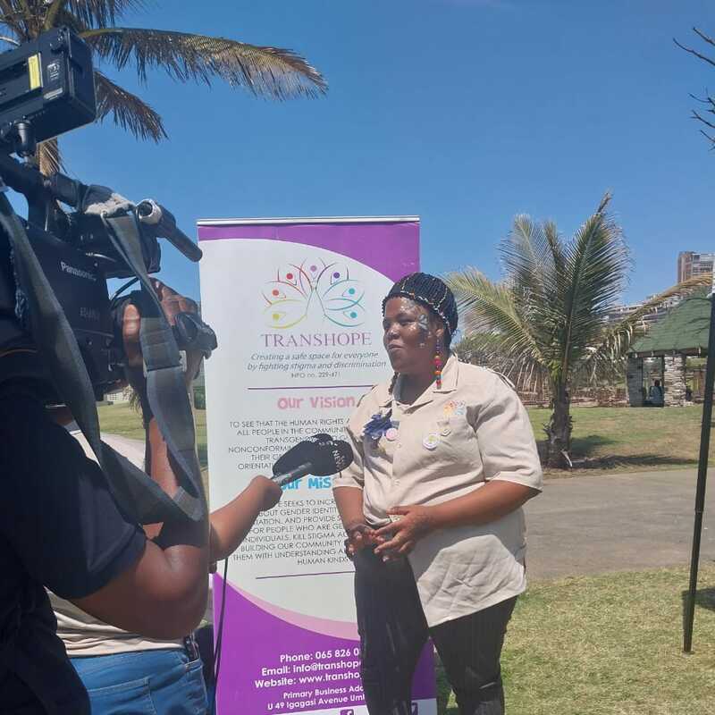 Being interviewed by SABC